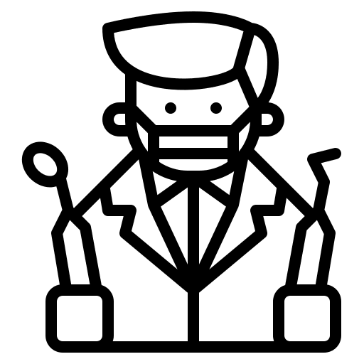 Dentist job brunnette health icon