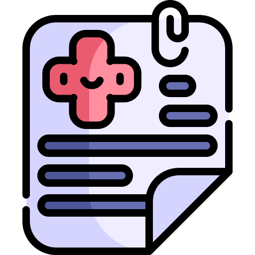 Medical report hospital patient paper clip icon