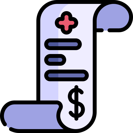 Bill payment pharmacy ticket icon