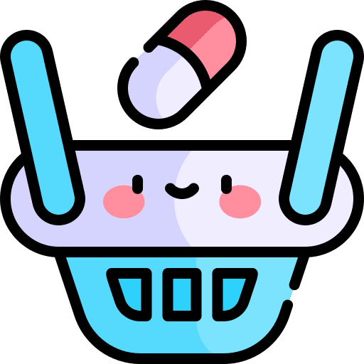 Shopping basket drugs commerce and shopping pharmacy icon