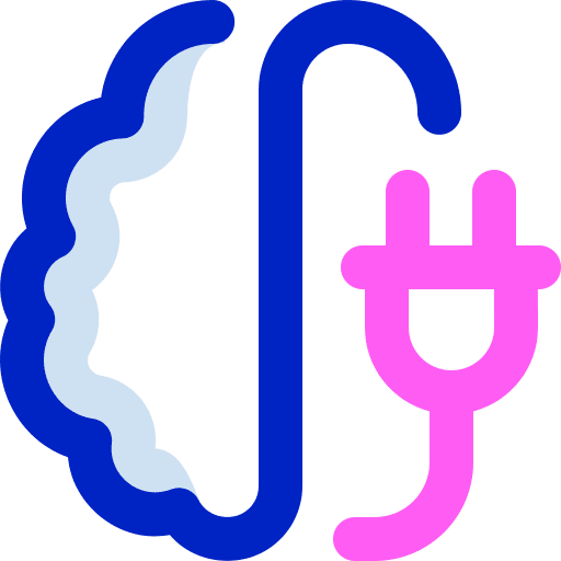 Brain technology innovative electronics icon