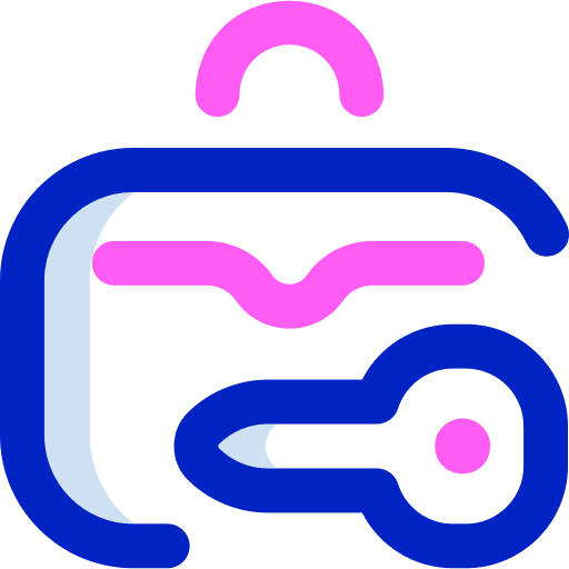 Key briefcase travelling suitcase icon