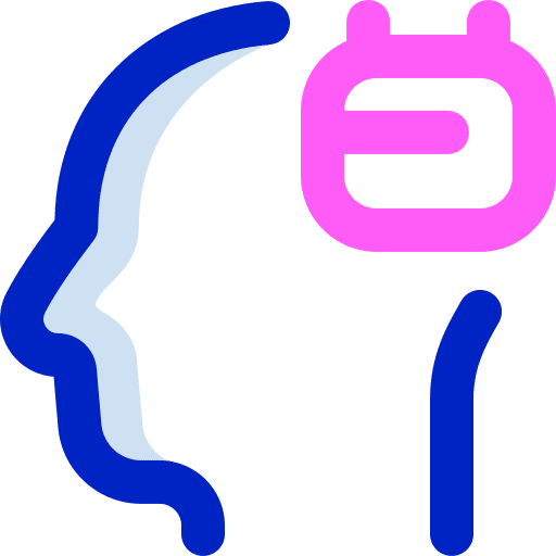 Planning head time and date calendar icon