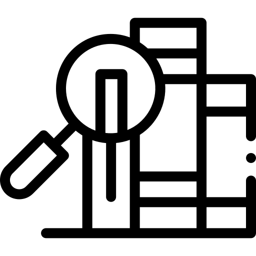 Find magnifying glass loupe library icon