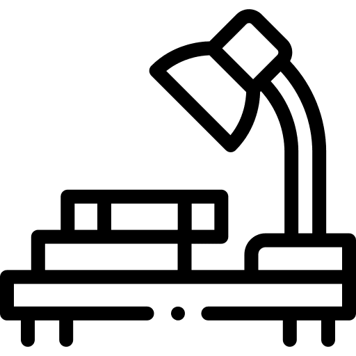 Reading desk lamp books reading icon