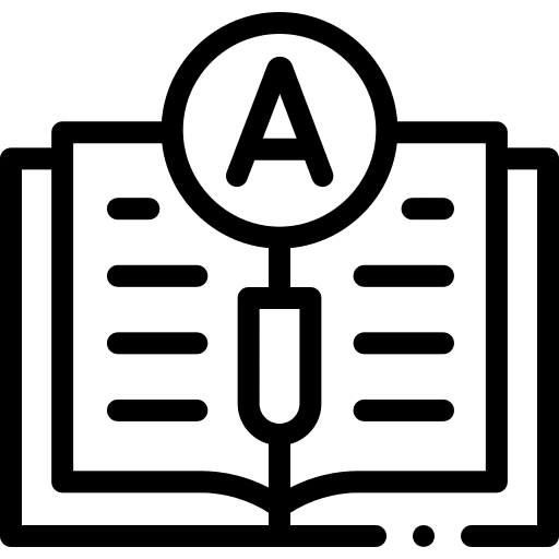 Research study magnifying glass search icon