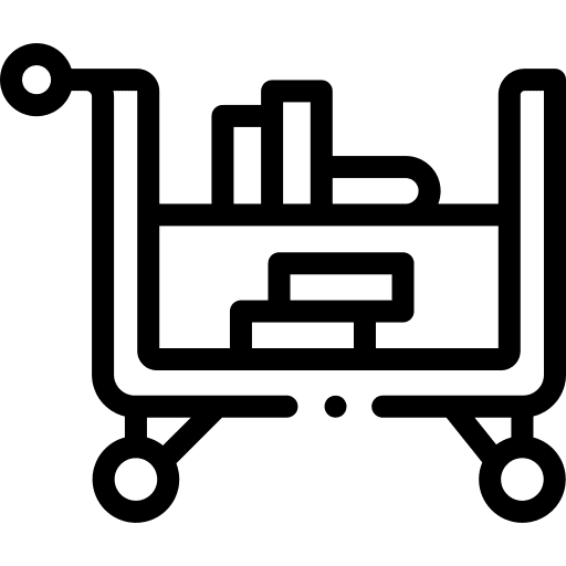 Trolley books trolley cart icon