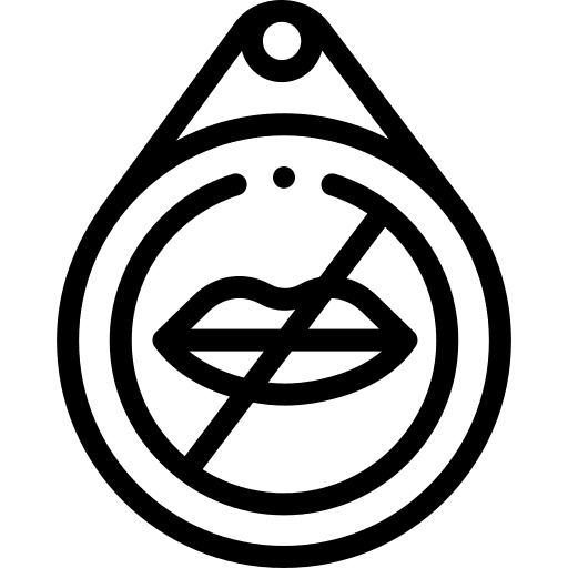 No talking mute silence hanging icon