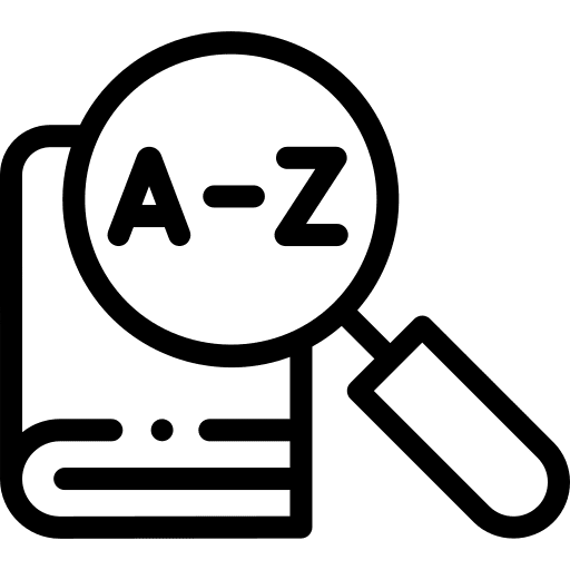 Search magnifying glass literature study icon