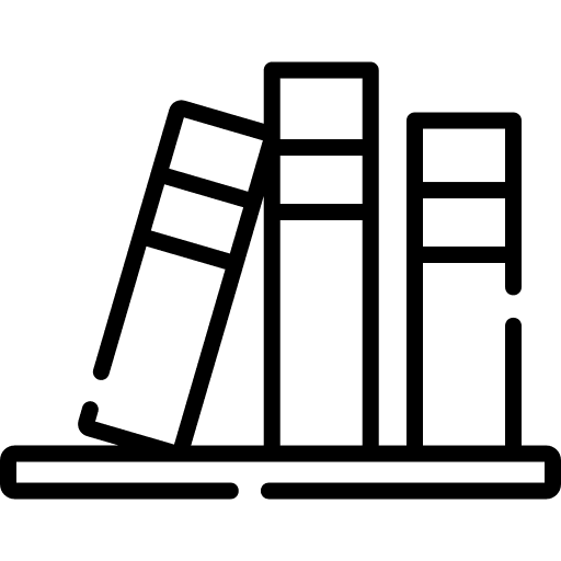 Books shelf storage bookshelf icon