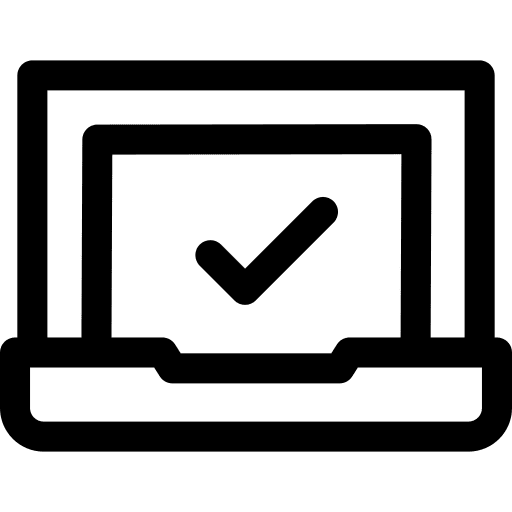 Laptop tick information system screen icon