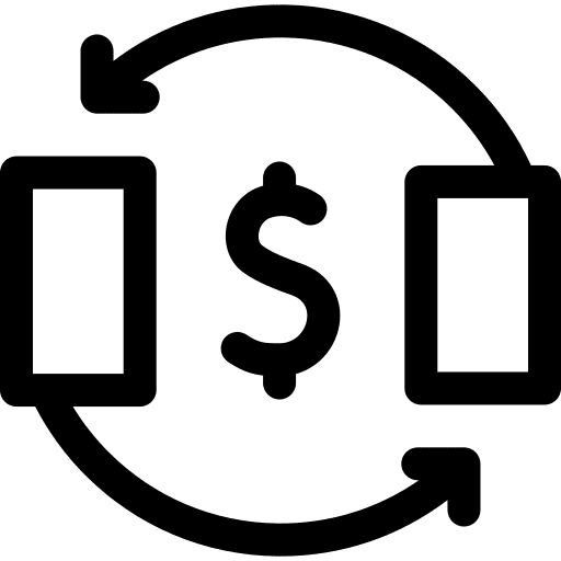 Money transfer money transfer coin smartphone icon