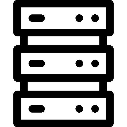 Database hosting storage multimedia icon
