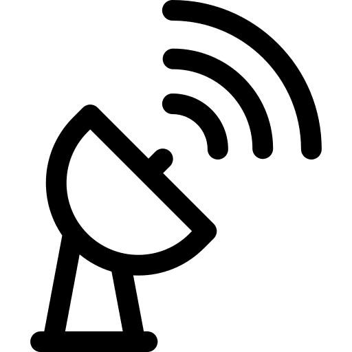 Satellite dish signal dish wifi signal radio antenna icon