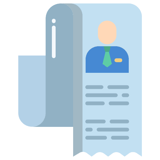 Document business and finance behaviour story icon