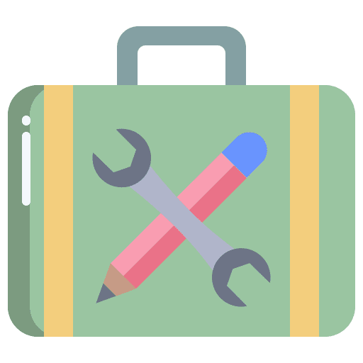 Kit construction and tools pencil repair box icon