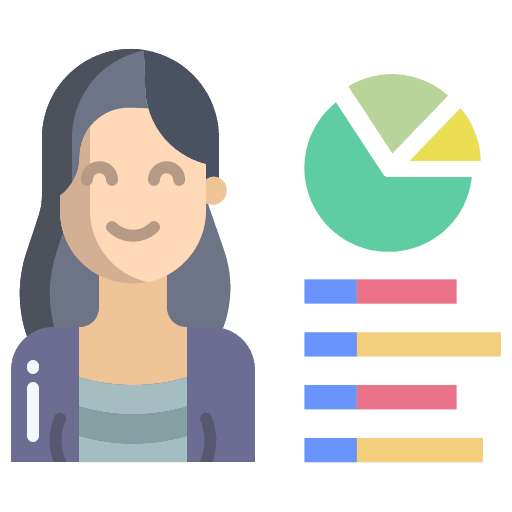 Review graphic woman statistics icon