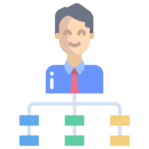 Flow hierarchy boss diagram icon