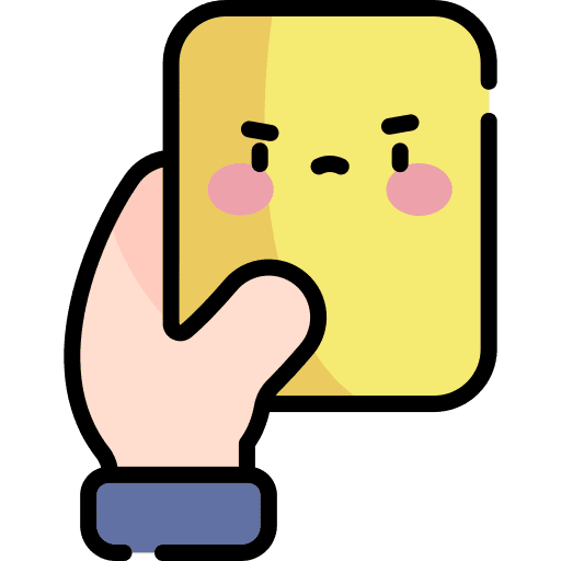 Yellow card referee soccer penalty card icon