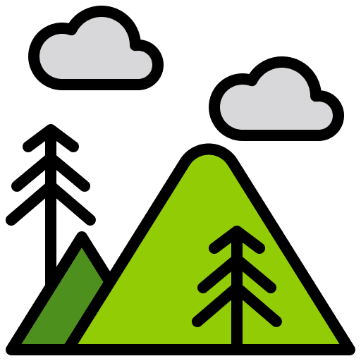 Outdoor adventure landscape hobbies and free time icon