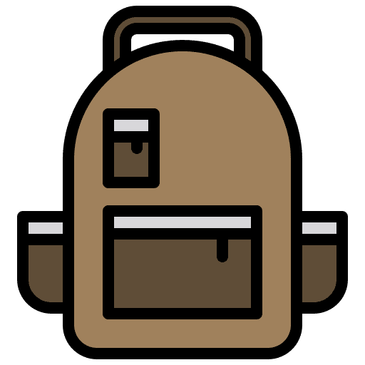 Backpack travel baggage hobbies and free time icon
