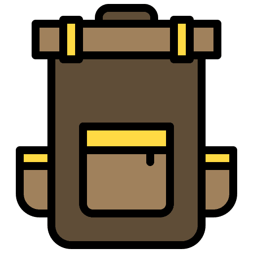 Bagpack bag travel baggage icon