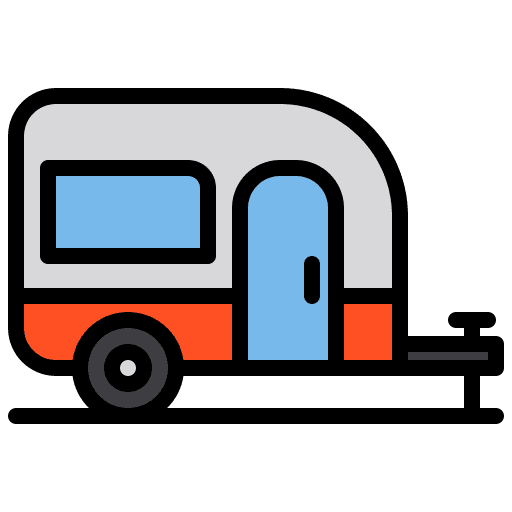 Caravan hobbies and free time trailer holidays icon