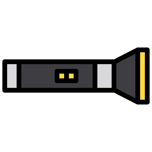 Flashlight camping electric hiking icon