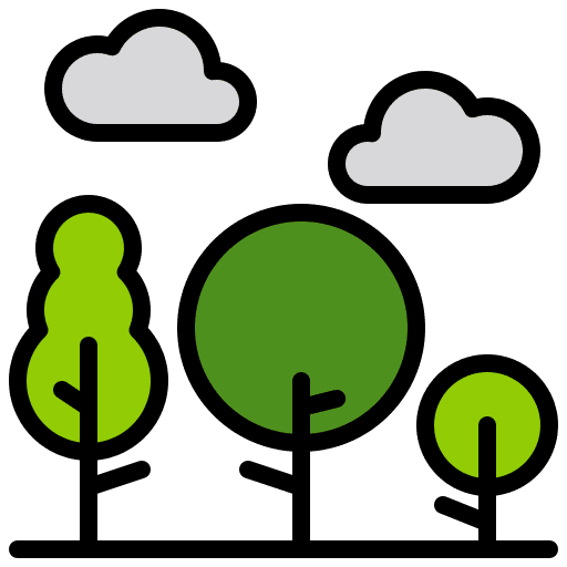 Forest landscape woods yard icon