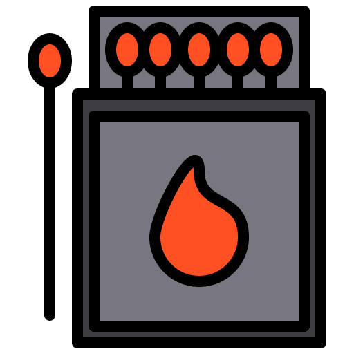 Matches lighting rural camping icon