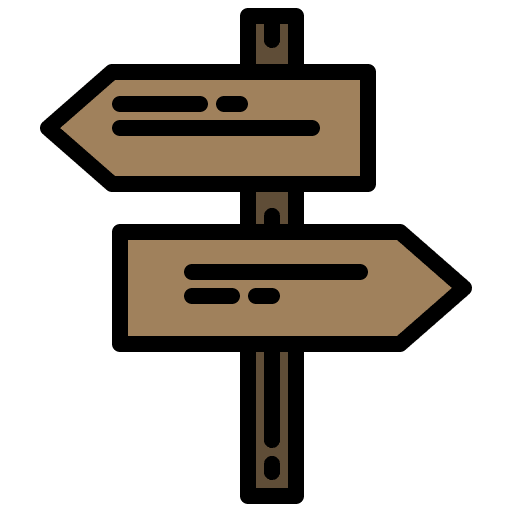 Sign direction sign camping directional sign icon