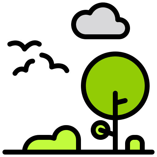 Tree adventure camping hobbies and free time icon