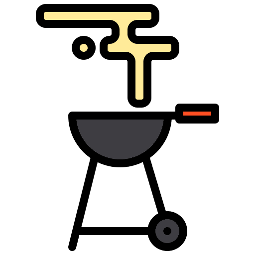 Grill barbecue camping hobbies and free time icon