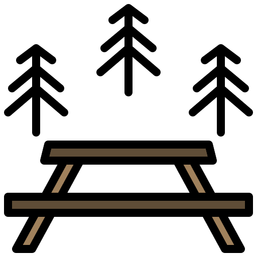 Picnic table park spring icon