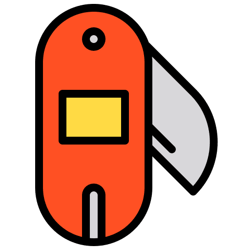 Pocket knife blades multitool hiking icon