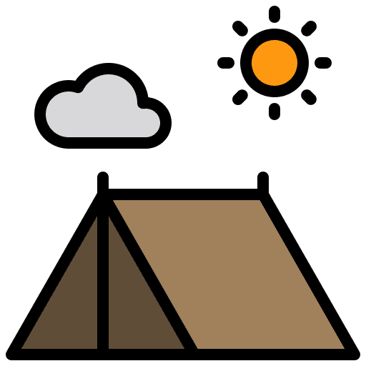 Tent camping outdoors hobbies and free time icon
