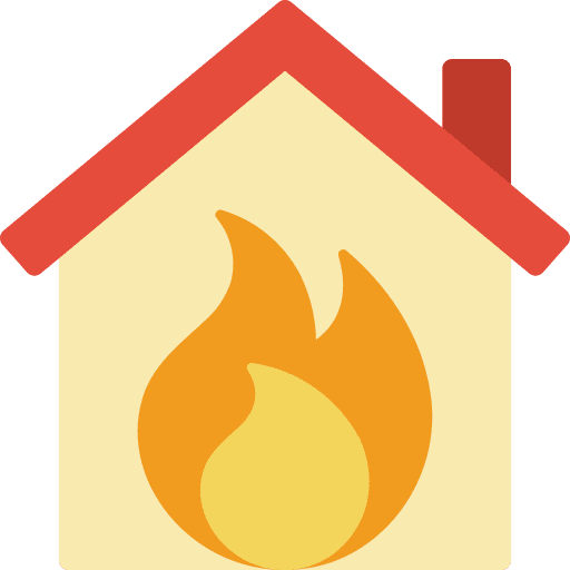 Utilities heating flame home icon