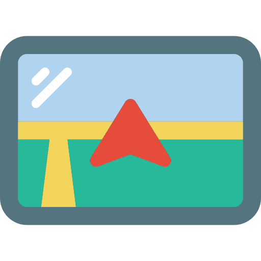 Navigation ui maps and location satellite signal icon