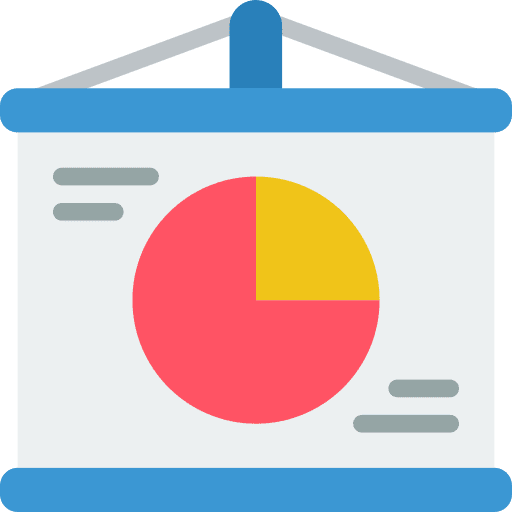 Presentation statistics pie chart financial icon