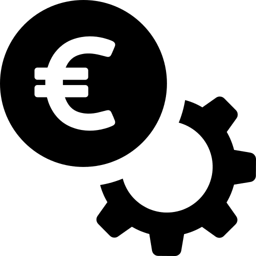 Euro settings business currency icon