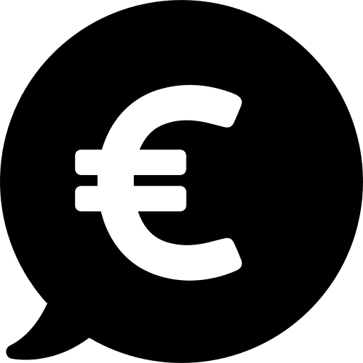 Speech bubble euro exchange money icon