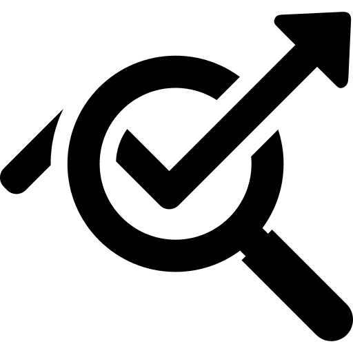 Statistics statistics growth magnifying glass icon