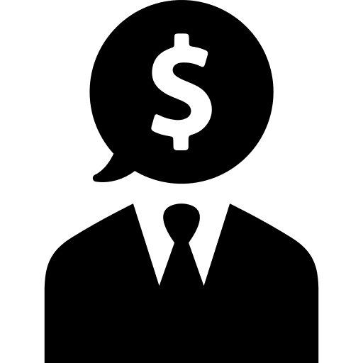 Businessman people dollar symbol manager icon