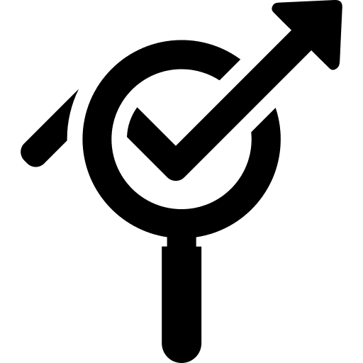 Growth growth magnifying glass profits icon