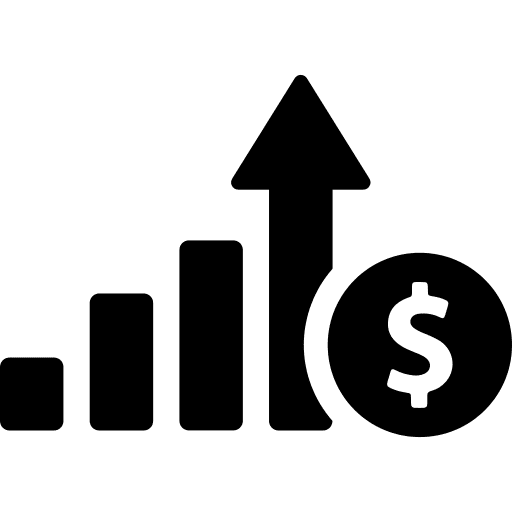 Growth stats bar chart graphic icon