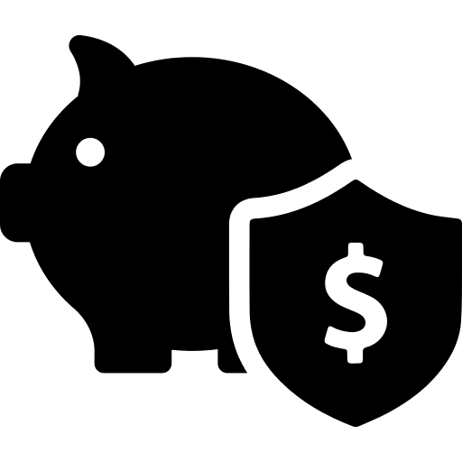 Piggy bank savings coin business icon