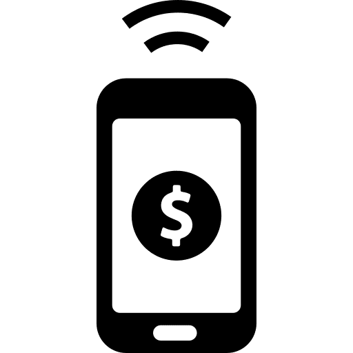 Smartphone dollar symbol telephone call telephone icon