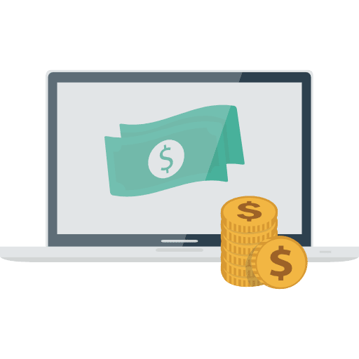 Laptop money technology computer icon