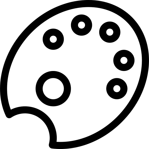 Paint palette interface art and design painting icon