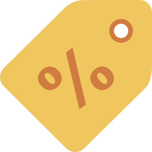 Tag percentage discount tag icon